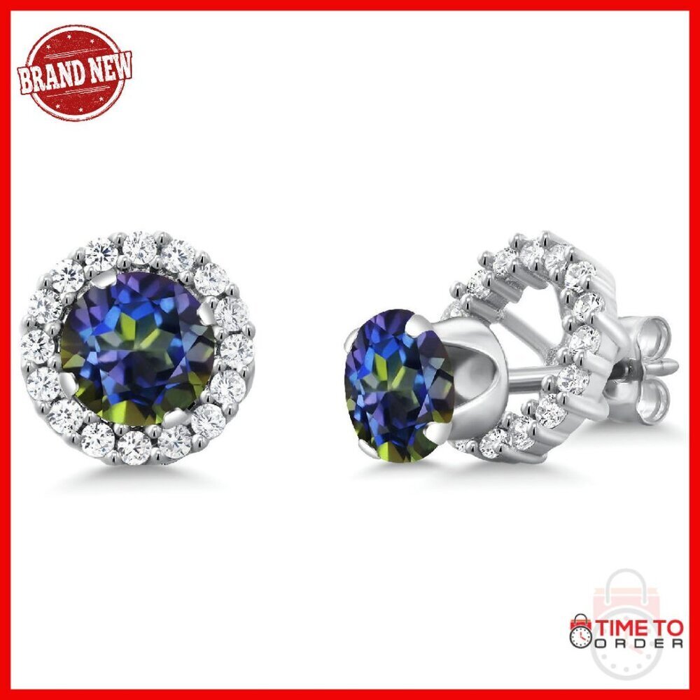 6MM Sterling Silver Stud Halo Earrings with Removable Jackets